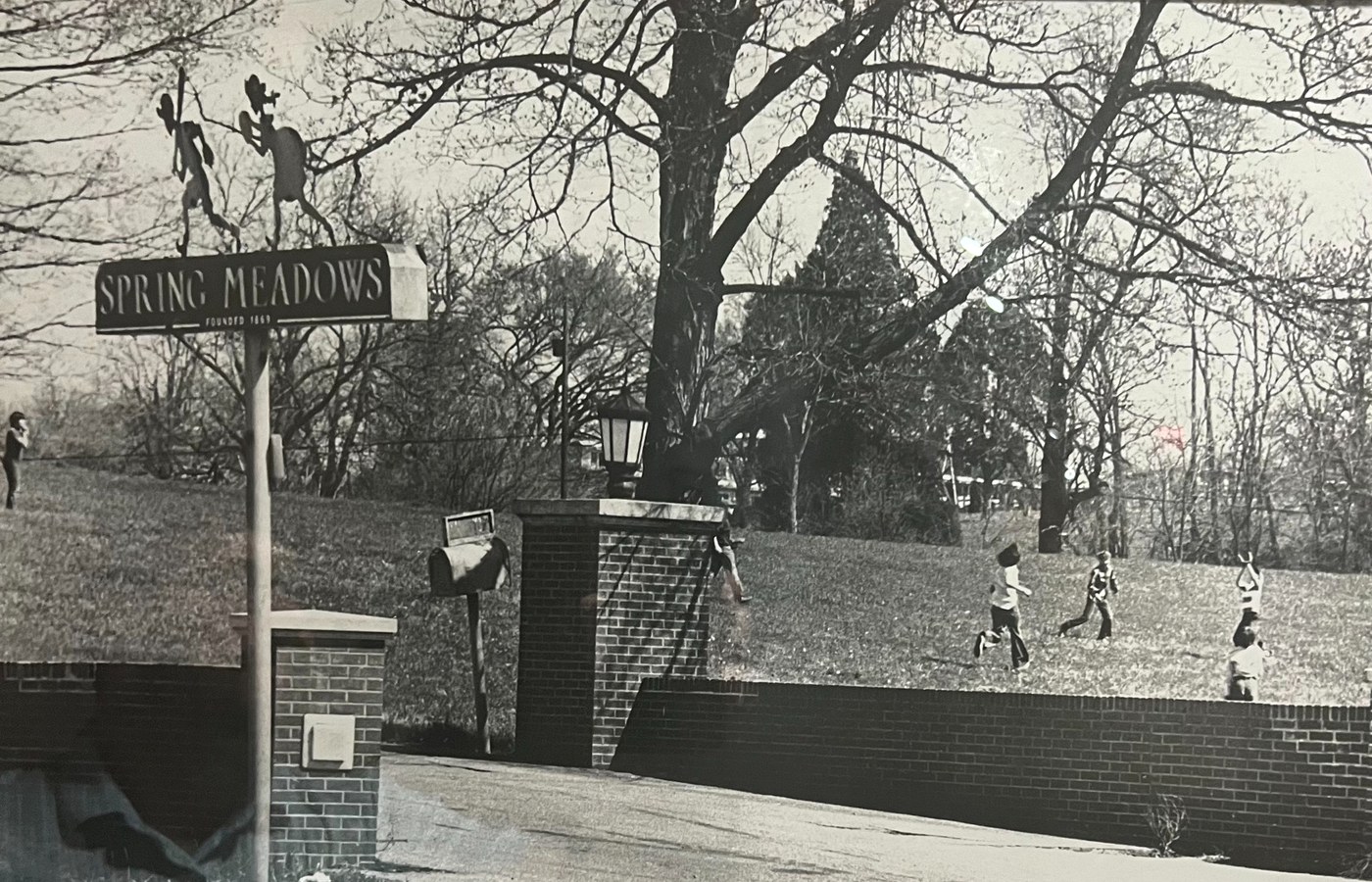 Historic entrance to the Spring Meadows campus