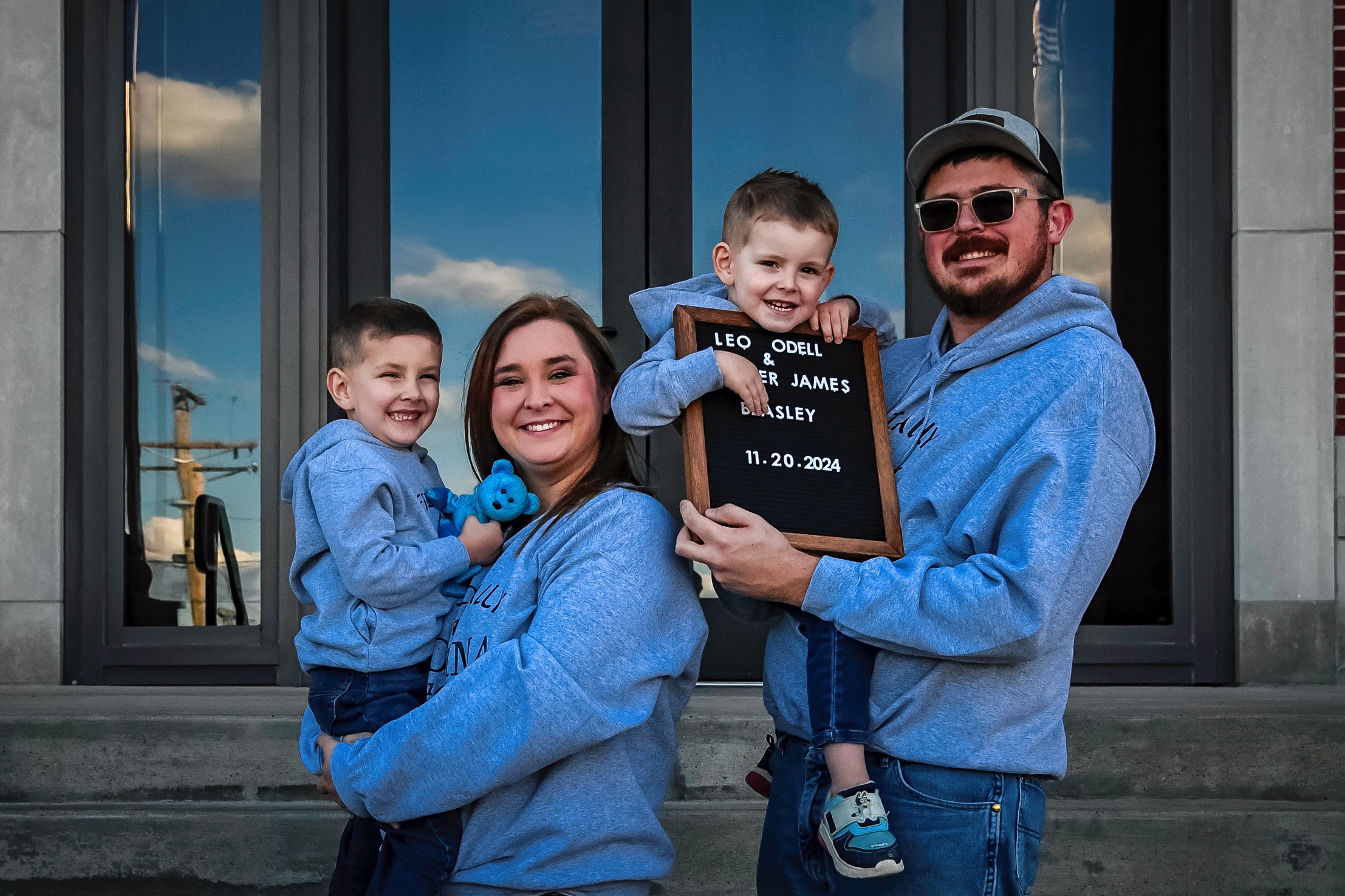 A Sunrise family celebrating an adoption together