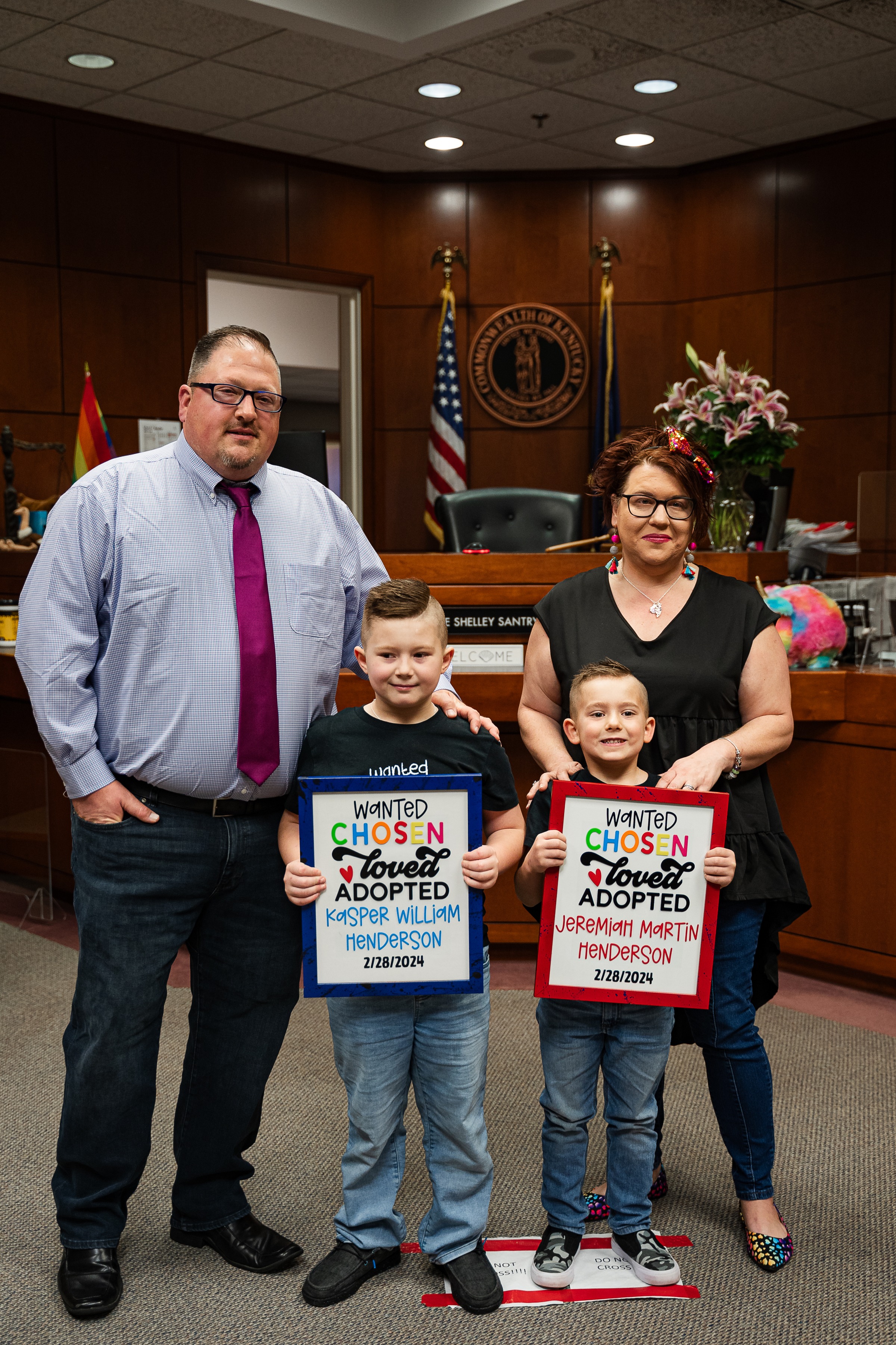 A Sunrise family celebrating adoption