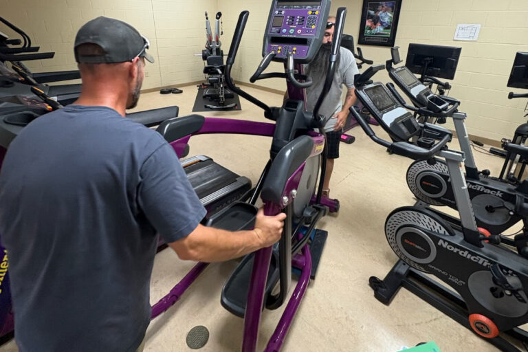 Fitness equipment donated by Planet Fitness and Glow Brands to the Glen Dale Campus