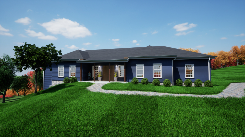 Rendering of a home at Solid Rock Children’s Ranch